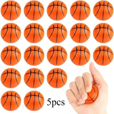 Mini Basketbal Stressballen Basketbal Schuim Sportballen Kleine Knijp Angst Bulk Speelgoedbal voor Kinderen Basketbal Feestartikelen brown