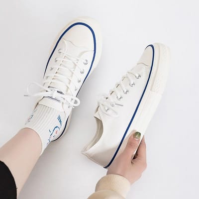 Canvas Schoenen Dames Niche Veelzijdige Witte Schoenen Lente en Zomer Nieuwe Veelzijdige Laag uitgesneden Casual Schoenen 40 wit