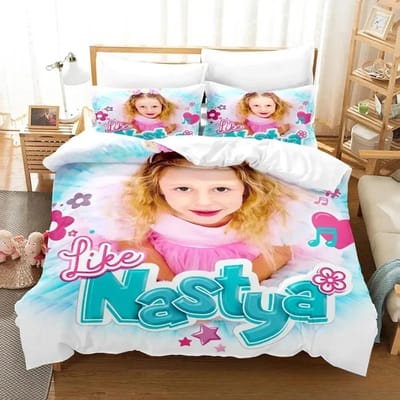 3D Print Like Nastya Beddengoedset Jongens Meisjes Twin Queen King Size Dekbedovertrek Kussensloop Bed jongens Volwassene Hometextiel 135x200cm 2pcs