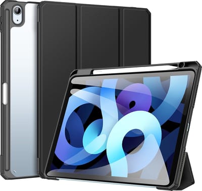 Dux Ducis Tablethoes geschikt voor iPad Air 11 (2024/2025/2026) / Air (2020/2022) Hoesje - Toby Tri-Fold Book Case met Wake/Sleep - Zwart