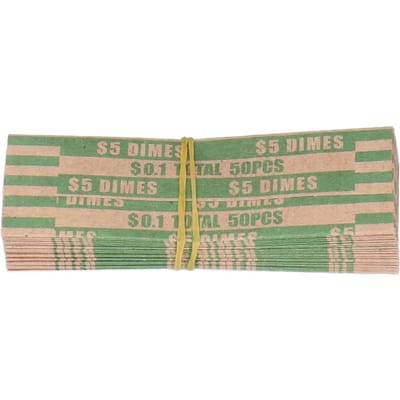 300 pièces Enveloppe à monnaie Anti-cassure Tube à monnaie préformé en papier pour remplissage manuel Pièce automatique gray