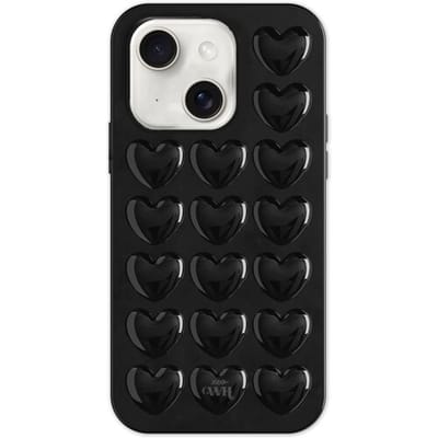 xoxo Wildhearts Heartbreaker Black telefoonhoesje - Geschikt voor iPhone 14 - Heart case - Hoesje met hartjes patroon - Case met hart - verstevigde backcover - Zwart
