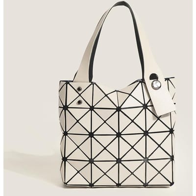 Japanse Dameshandtas Gepersonaliseerde Splicing Tas Diamant Diamant Ruitjes Tas Drie vakken Handtas Dames Geometrisch Mini Vierkant Doosje gray