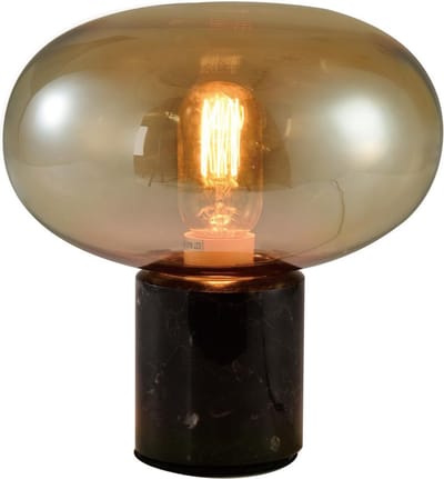 QUVIO Lamp - Tafellamp - Ovaal glazen kap - D 22 cm