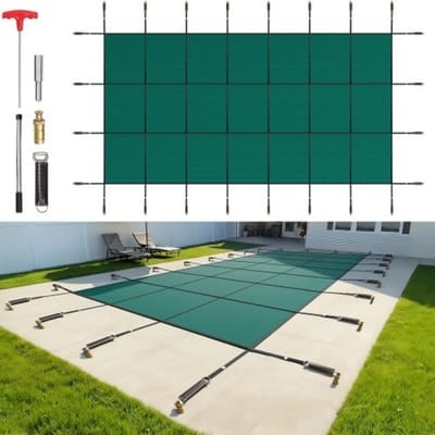 VEVOR Rechthoekige Zwembadhoes 4,87X9,75M Groen Winter Buiten Geschikt voor alle soorten zwembaden, zoals thuis, in de tuin, in hotels en in de techniek, ter bescherming van uw zwembad.