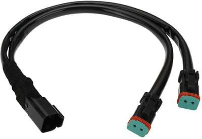 Allecto - Bedradingsharnas - Y-vorm splitter - Waterdicht - Zwart - LED verlichting - Geschikt voor dubbele LED pod lichten - 60W per kabel