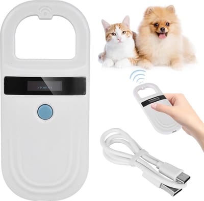 Huisdier ID-lezer - Witte dierenchip microchip lezer voor honden en katten - Huisdier microchip scanner met ID-scanner