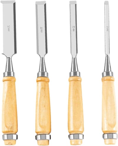 Beitelset Houtbewerking - Precisie Snijwerk - Meubelmaken Renovatie - Ergonomische Greep - 4 Stuks - Niet Gespecificeerd