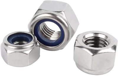 Contramoeren Zelfborgende Zeskantmoeren van RVS A2 V2A met Nylon Inzetstukken,DIN985 Metrische Schroefdraad Borgmoeren voor Bouten en Schroeven