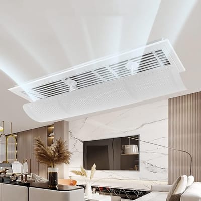Airco Deflector - Koude Lucht Sturing - Comfortabel Binnenklimaat - Intrekbaar Ontwerp - 90x27cm of 60x20cm - Wit