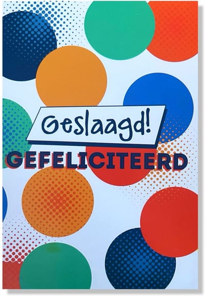 Geslaagd Wenskaart - 12x17cm - Gevouwen kaart inclusief envelop - Diploma Gehaald