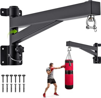 Vouwbare Muurbeugel voor Bokszak, 360 Graden Draaibare Hanger met Stille Lagers voor Thuis Gym, Ideaal voor Boksen en Fitness, Capaciteit tot 360KG, 61cm Hoog