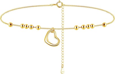 Verstelbare Zilveren Enkelketting 925 Sterling Zilver voor Dames