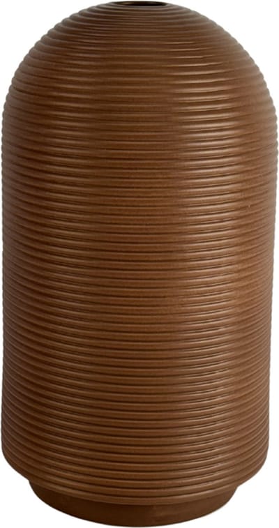 XLBoom Nova X-Tall Mocha - Hoge keramische ribbelvaas (Ø 26 cm) - Verkrijgbaar in Cream & Mocha - Moderne sculpturale vaas geïnspireerd op coil pottery