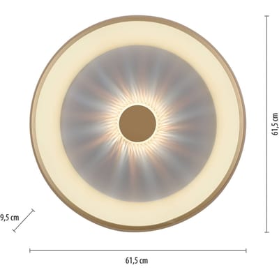 JUST LIGHT. GmbH Vertigo LED plafondlamp, CCT, Ø 61,5 cm, messing