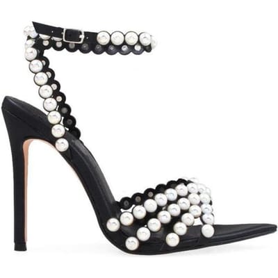 Mode Parel Gladiator Hoge Hakken Enkelbandje Strappy Sandalen Dames Stiletto Puntige Peep Toe Sandalias Feestjurk Schoenen 41