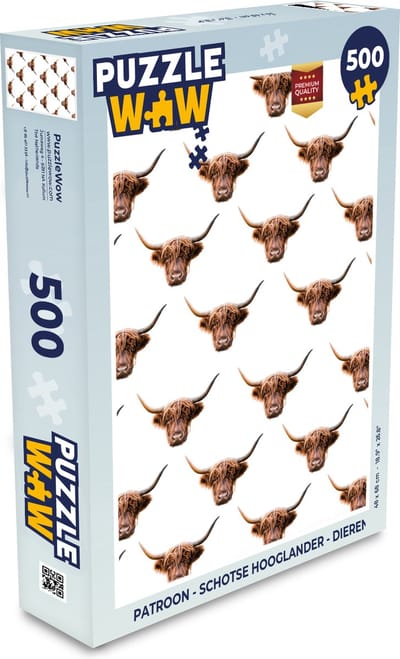 Puzzel Patroon - Schotse hooglander - Dieren - Legpuzzel - Puzzel 500 stukjes