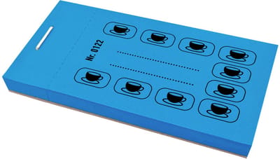 CombiCraft consumptiekaarten koffiekopicoon blauw – per 5 boekjes van 50 kaarten