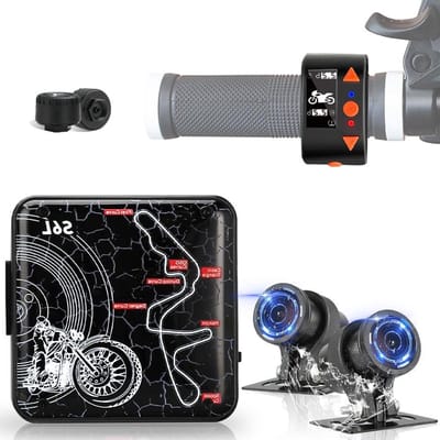 Motor Dashcam - Motorcamera Dubbele Lens - Veilige Ritten Registreren - Starlight Nachtzicht - 1080p HD - Wit