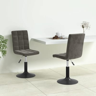 vidaXL - Eetkamerstoelen - draaibaar - 2 - st - fluweel - donkergrijs
