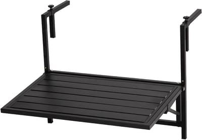 Opvouwbare Balkontafel - Hangende Buitentafel - Genieten Buiten - Ruimtebesparend Ontwerp - Verstelbaar - Zwart