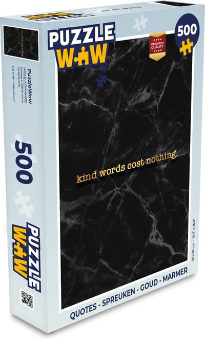 Puzzel Quotes - Spreuken - Goud - Marmer print - Legpuzzel - Puzzel 500 stukjes