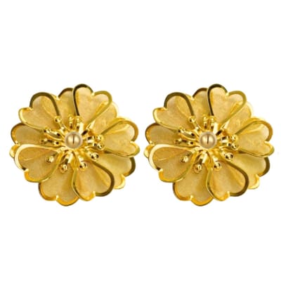 Clip oorbellen- geel -extra groot- goudkleur- geen gaatje- Charme Bijoux