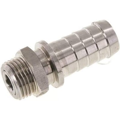 19 mm & R1/2'' RVS 1.4301 Slangpilaar Buitendraad FKM Afdichting Draaibaar