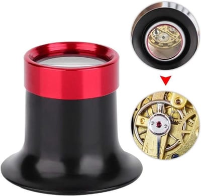 MK Stoer - Horlogemakersloep - Oogloep - Aluminiumlegering - Horlogemakersbril - Monoculair - Loep voor horloge - Reparatie voor hobby - Horloges - Sieraden - Munten - Horlogemakers - Elektriciens - Juweliers - Naaien - Handwerk