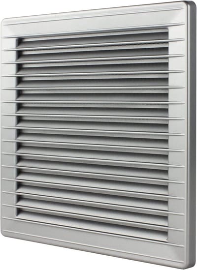 Ventilatierooster Vierkant met Insectengaas Ø 100-150 mm Zilver