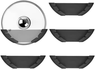 Dailygoods- Dekselhouder Set van 4 - Wandbeugel - Ruimtebesparend - Organizersysteem - Eenvoudige installatie - Betrouwbare opslag - Dekselorganizer