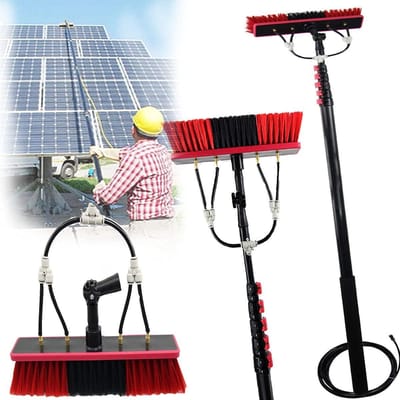 Glasbewassing Set - Uitschuifbare Stok - Hoge Ramen Schoonmaken - Watergevoed Systeem - Tot 72 Meter - Zilver