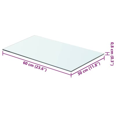 vidaXL - Wandschap - transparant - 60x30 - cm - glas