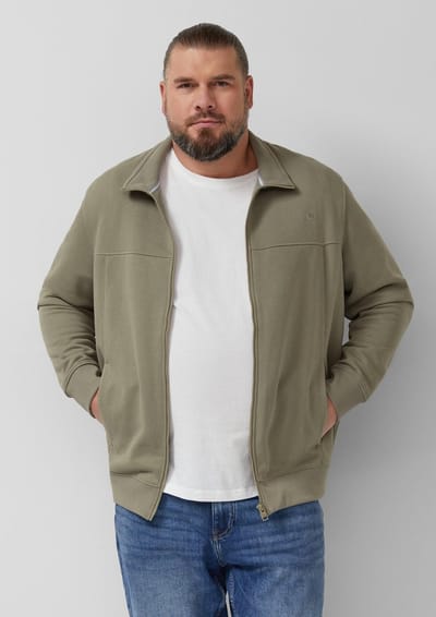 s.Oliver - male - Sweaterjack met opstaande kraag en steekzakken