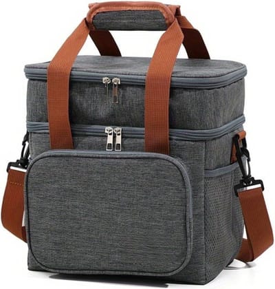 Bovista Picknickmand - Picknickmanden - Piknik - Pick Nick - Picknicktas - Mand - Lunchbox - Zomer - Grijs