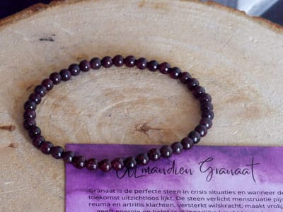Granaat Armband 4mm - edelstenen - Perfect cadeau voor vrouwen - Inclusief uitleg - Spiritueel - Garnet - Activatie - Verdriet - Sexualiteit - Wilskracht - 100% NATUURLIJK