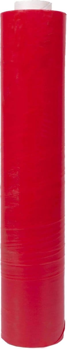 Kortpack - Handwikkelfolie 50cm breed x 270mtr lang, 23my dik - Rood - 1 Rol -Kokerdiameter: 50mm Stretchfolie - Rekfolie - Handrollen - (005.0904)