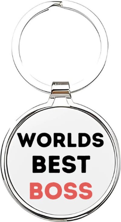 Akyol - worlds best boss Sleutelhanger - Baas - de leukste baas die er is - manager - werk - cadeau voor je baas - sleutelhanger voor je baas - werkgever - leukste werkgever die er is - 4 x 7,5 CM