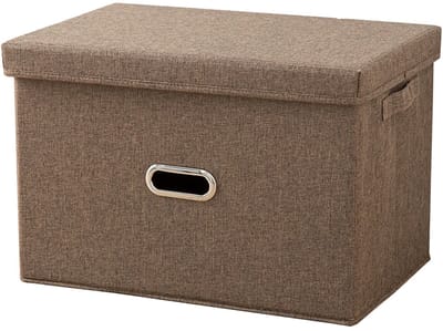 Inovra- Opbergkubussen Grote Capaciteit - Opvouwbaar - Katoenen Linnen - Organizer voor Kleding - Neutraal Kleurenschema - 44x29x30cm - Opbergdoos