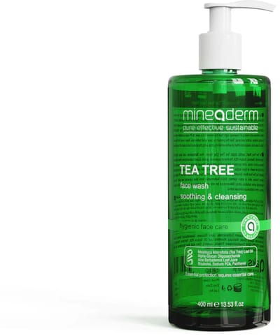 Mineaderm Tea Tree gezichtsreiniger , skin clear , verzachtend en reinigend ,Zuiverende Reinigingsgel voor Acne-gevoelige Huid 400ml