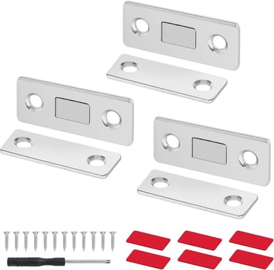 3 stuks ultradunne deurmagneten, zelfklevend, magnetische snapper magneten voor kastdeuren, meubels, kastmagneten, sterke kastmagneten, magneetsluiting, laden, magneet, deursluiter