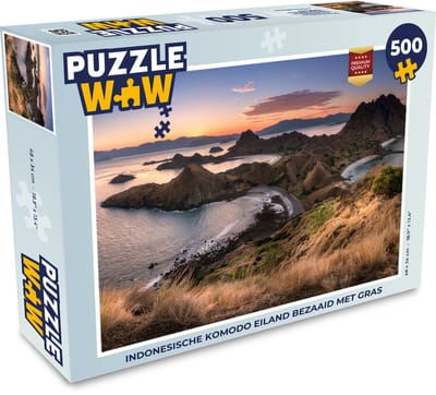 Puzzel Indonesische Komodo eiland bezaaid met gras - Legpuzzel - Puzzel 500 stukjes