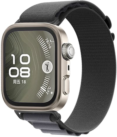Strap-it Alpine bandje Nylon geschikt voor Huawei Watch Fit 5 Pro / 5 / 4 Pro / 4 / 3 - Donkergrijs