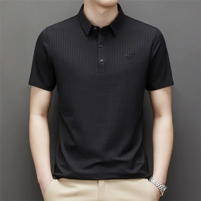 Nieuwe Zomer Korte Mouw Trendy T-shirt Tops voor Mannen Slim Casual Mode Nieuwe Onderhemden voor Mannen XXXXL black