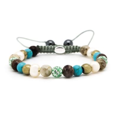 Karma Armband (Sieraad) Spiral Beachy Gold XS (green crystal) Green