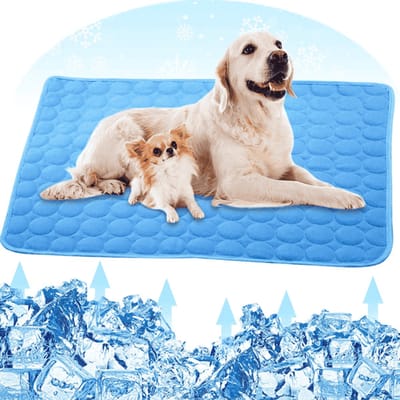 Koelmat voor honden - Koelmat met drukgeactiveerde gel - Geen bevriezing of koeling nodig - Houdt uw huisdier koel, geschikt voor binnen, buiten of in de auto - Maat M 62*50cm
