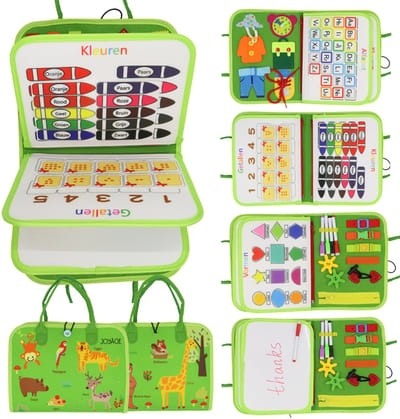 Joyage Busy Board Book Montessori Speelgoed - Montessori activiteitenboek voor in de auto onderweg - Educatief speelgoed meisjes speelgoed Jongens speelgoed Sensory speelboek - Activity peuter kleuter sensorisch speelgoed 1 jaar 2 jaar 3 jaar 4 jaar