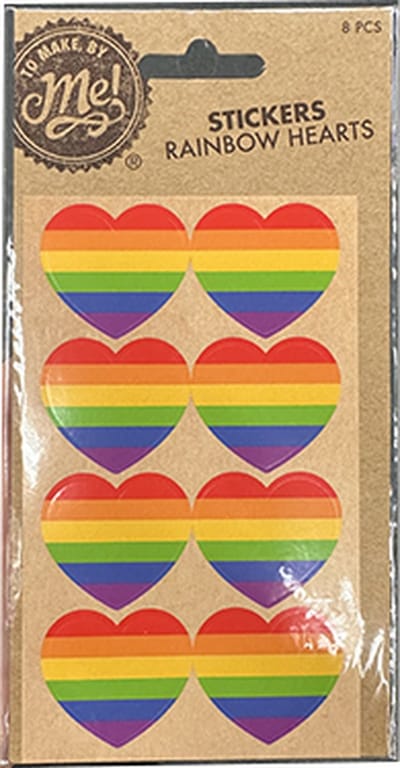 To Make By Me Rainbow Stickers - Hobbydecoratie - 8 stuks - Hartjes - Regenboog kleuren