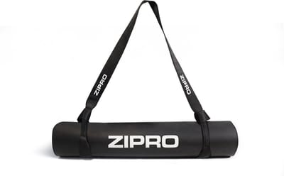 ZIPRO Yogamat Natuurrubber - 183x61cm - Dikte 6mm - Natuurlijk Rubber - Antislip - Inclusief Yogaband Zwart