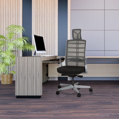 SKARIF - High end bureaustoel Wit / Grijs / Zwart
